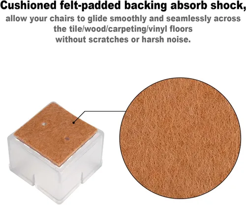 Vista 6 de Anwenk - Paquete de 24 protectores de silicona para patas de silla, protectores de suelo para patas de silla, protectores de muebles, protectores