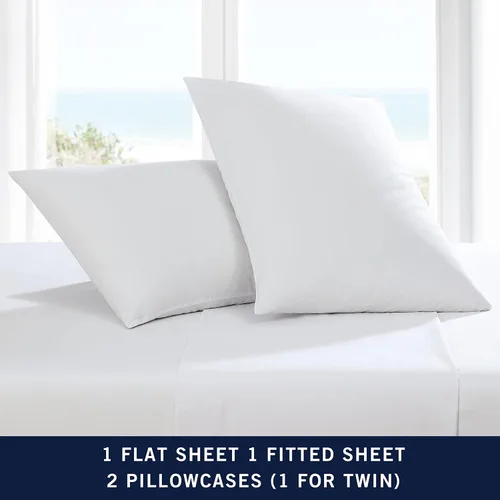 Vista 5 de Nautica - Juego de sábanas tamaño completo, ropa de cama de percal de algodón, fresca y elegante, juego de ropa de cama