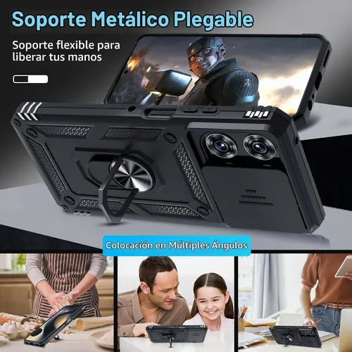 Vista 2 de Funda para Moto G Power 5G 2026/2025 Funda integrada para cámara deslizante negra