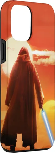 Vista 3 de Funda para iPhone 12 Pro Max Star Wars Obi-Wan Kenobi con sable de luz Twin Suns