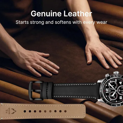 Vista 55 de Fullmosa Correa de reloj de liberación rápida de 0.866 in, 0.787 in y 0.709 in, bandas de cuero bruñido para Samsung Galaxy Watch/Garmin Watch