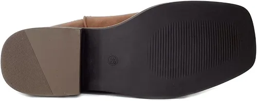 Vista 9 de SheSole Botas de vaquera para mujer de media pantorrilla con punta cuadrada marrón