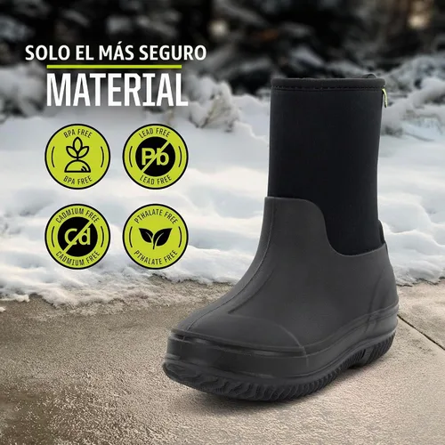 Vista 3 de Western Chief Botas de Neopreno Freestyle para Exteriores para Niños, Ligeras, Aptas para Niños y Niñas, Botas Impermeables para Lluvia, Barro Negro