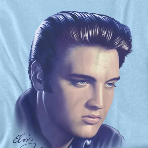 Vista 2 de Popfunk Camiseta clásica unisex para adultos de Elvis Presley Big Portrait W