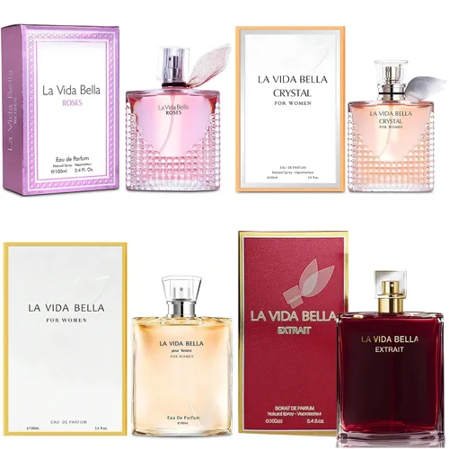 Vista 23 de A CENTER Juego de perfume de 4 piezas para mujer, set de regalo