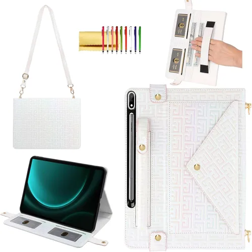 Vista 51 de Bolso Funda para Samsung Galaxy Tab S10 FE/S9 FE 10.9"/S9/S8/S7 11", Techcircle Folio con Soporte Cruzado, Billetera con Ranura para Lápiz S Pen