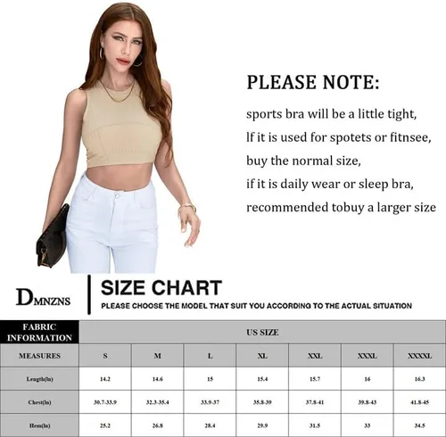 Vista 6 de Womens Sleeveless High Neck Workout Crop Tops Cute Ribbed Knit Basic Double Layer Tank Tops Summer Clothes