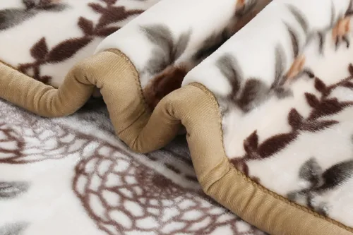 Vista 4 de Nestl Manta de Forro Polar de Terciopelo de 9 Libras Tamaño Queen - 2 Capas Pesada y Cálida Estilo Coreano - Raschel Impresa Reversible - Resistente