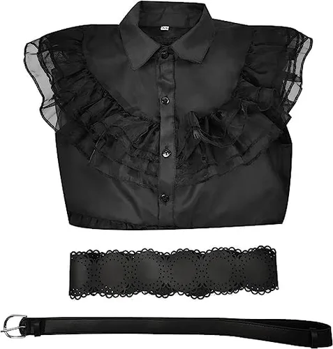 Vista 5 de Syukakin Wednesday Addams - Vestido para niñas y niños, disfraz de cosplay familiar, vestido de baile para Halloween