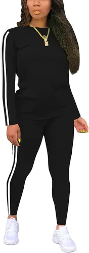 Vista 23 de Nimsruc Conjuntos de dos piezas para mujer casual 6536 Negro