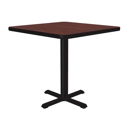 Vista 42 de Correll Mesa de bar redonda de 30 pulgadas, mesa de cóctel de comedor de 29 pulgadas de alto, parte superior laminada de nogal duradero, base