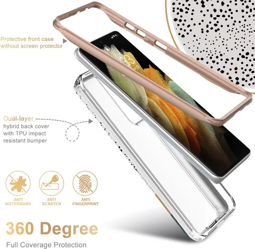 Vista 3 de Esdot Funda para Samsung Galaxy S21 Ultra, Grado Militar Pasa Prueba de Caída de 21 pies, Cubierta Resistente con Diseños de Moda para Mujeres