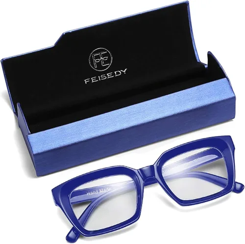 Vista 5 de FEISEDY Gafas cuadradas clásicas sin receta para mujer marco grueso para gafas B2461