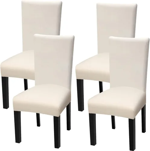 Vista 39 de Fuloon Paquete de 4 Fundas Protectoras para Asientos de Sillas de Comedor Super Ajustadas Elásticas Extraíbles Lavables Cortas para Hotel, Comedor