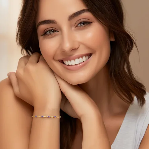 Vista 2 de CDE Pulseras de plata de ley 925 con piedra natal para mujer, delicada pulsera de tenis infinito con dije de eslabones simples, cumpleaños
