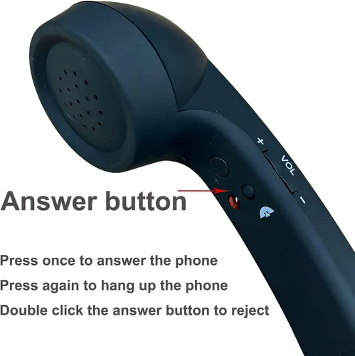 Vista 4 de Auriculares de teléfono retro para teléfono móvil, tableta, computadora portátil, auriculares con cómoda llamada, interfaz USB-C, con botón
