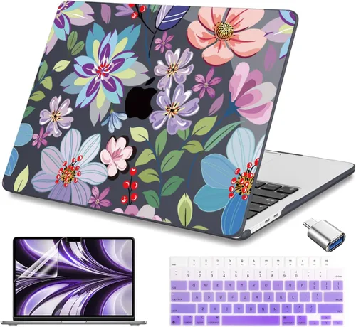 Vista 8 de Teryeefi Funda rígida para MacBook Air M3, M2, M4, MacBook Air de 13 pulgadas 2025, 2024, 2023, 2022, versión A3240, A3113, A2681, carcasa rígida