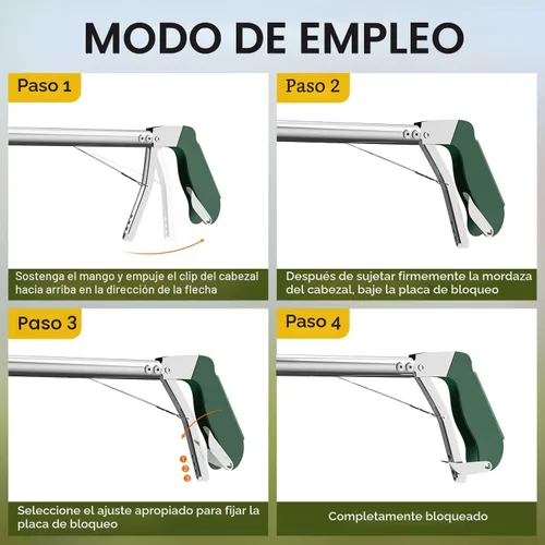 Vista 5 de Pinzas de serpiente de 60 pulgadas, agarrador plegable profesional de reptiles, herramienta de manejo de mandíbula ancha, gancho de serpiente