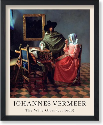 Vista 27 de Poster Master Póster vintage Johannes Vermeer – Impresión de pintura de vista retro de Delft – Vista del arte de Delft – Regalo para hombres