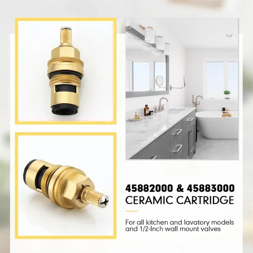 Vista 5 de Cartuchos de grifo para Grohe 45882000 45883000, Cartucho de cerámica fría caliente de 1/2 ″, montaje de repuesto de cartucho de cerámica de grifo