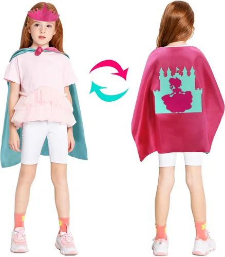 Vista 2 de Disfraz de princesa de tul para niñas pequeñas con corona pelucas de fiesta accesorios para regalos