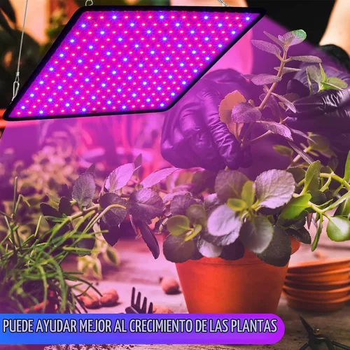 Vista 4 de Liliful 4 paneles de luces de cultivo artificiales de espectro completo de 200 W con 225 LED para interior y exterior para tienda de campaña de Azul