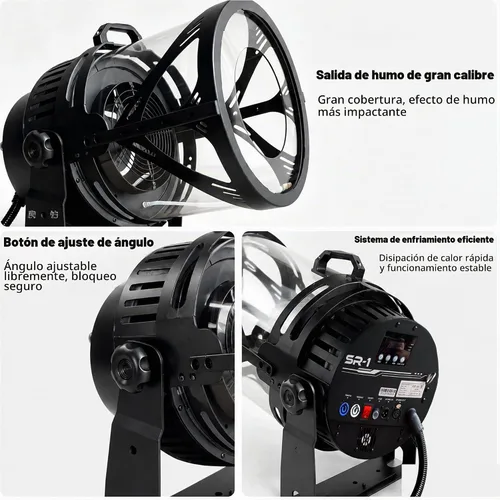 Vista 4 de Máquina de anillo de humo 600W con efecto de luz RGB y DMX512