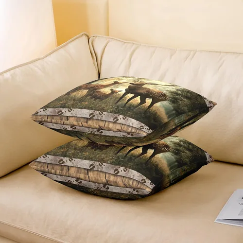 Vista 81 de Guitar Print Double Sides Print Pillow Covers 16"x16",Music Themed Bass Instruments Pillowcase Soft Square Cushion Cases,Rustic Music Score Note