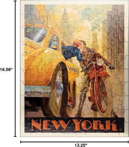 Vista 7 de MyPuzzle New York Minute, Vintage Poster - Rompecabezas prémium de 100 piezas para adultos