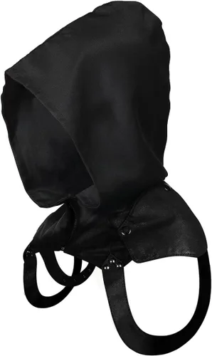 Vista 10 de BLESSUME Sombrero de capucha Steampunk Rogue con hebilla de brazo ajustable, calentador de cuello, disfraz con capucha