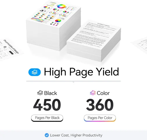 Vista 3 de Cartuchos de tinta 65XL, color negro/tricolor, 2 unidades de repuesto para HP 65 65XL, tinta funciona con HP Envy 5055 5052 5058 5000 5070 DeskJet