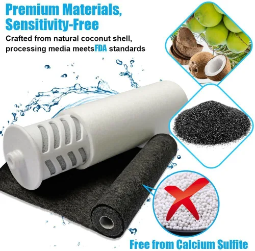 Vista 3 de Miniwell Sistema de filtro de ducha - Purifica el agua, reduce el agua dura y el cloro, suaviza la piel y el cabello Filtro de baño