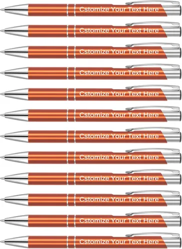 Vista 10 de Kingluu Hasta 500 bolígrafos personalizados, bolígrafos personalizados de tinta negra con tu nombre, logotipo, mensaje, texto, para oficina, Rojo