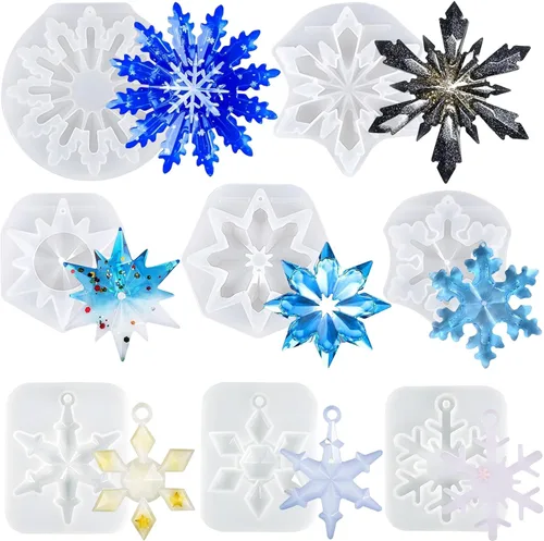 Vista 10 de Moldes de Navidad para resina, molde de resina 3D de letrero de Feliz Navidad, moldes de fundición epoxi para decoración de mesa de bricolaje