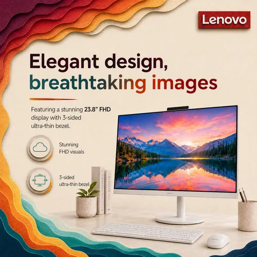 Vista 5 de Lenovo Escritorio todo en uno IdeaCentre de 24", 16 GB de RAM, 1 TB de 32 GB de RAM SSD de 1 TB