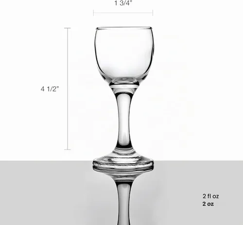 Vista 3 de Pasabahce Premimum - Juego de 6 vasos de chupito Bistro Cordial y Licor extra de 2 onzas (60 cc) - Mini copas de vino - Copa de diseño único - Vasos