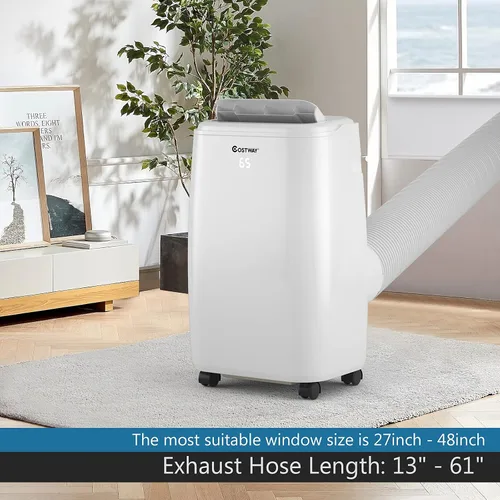 Vista 6 de COSTWAY Aire acondicionado portátil de 1,0000 BTU, refrigeración para espacio de hasta 350 pies cuadrados con 3 modos, enfriador de aire