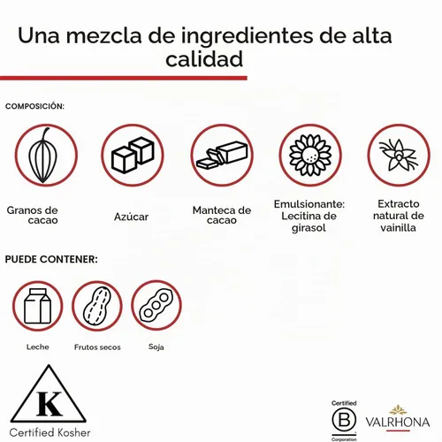 Vista 4 de Valrhona Premium French Barras de Chocolate Negro para Hornear (Feves). Clásico GUANAJA 70% Cacao. Fácil de Derretir. Fácil de Picar. Intenso