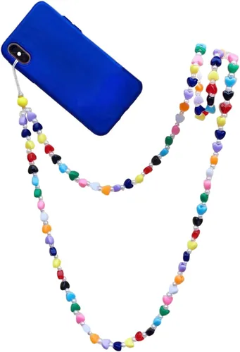 Vista 15 de Beaded Phone Charm Lanyard Strap Crossbody Fixed Beads Pearl Neck Chain