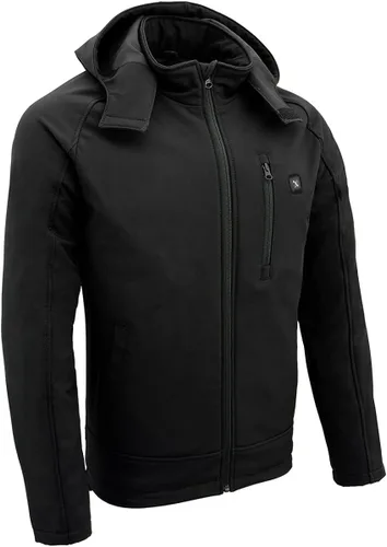 Vista 4 de Nexgen Heat Mens Soft Shell Heated Zipper Front Jacket WDetachable Hood