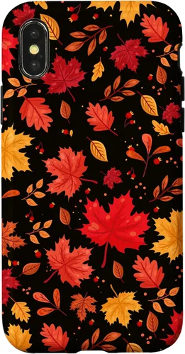 Vista 5 de iPhone 11 Pro Halloween Pattern Fall Leaves Pattern - Funda de la temporada de otoño