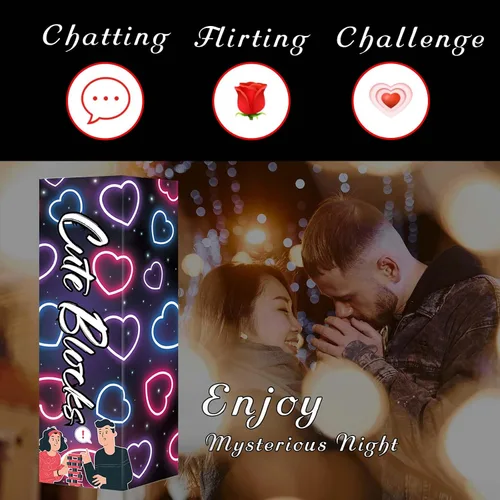 Vista 6 de Divertido regalo para el día de San Valentín 2026: 54 divertidos bloques apilables, juego romántico: hablar, atreverse, desafío para aniversario