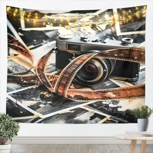 Vista 20 de Homewish Theater Cinema Poster Tapestry,Retro Movie Wall Hanging Art Popcorn Wall Blankets Movie Night Poster Tapestries for Kids Teens Girls Boys