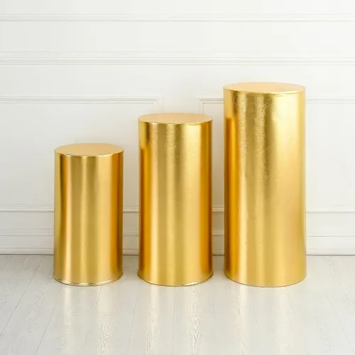 Vista 15 de Fundas para soportes de cilindro para fiestas, soportes de pedestal de cilindro, fundas elásticas de bronce, cubierta de pedestal de cilindro