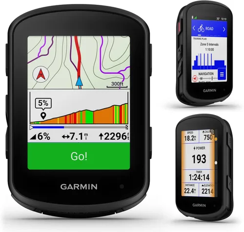 Vista 3 de Garmin Edge 840 Solar GPS Ciclismo Computadora, pantalla táctil, controles de botón, navegación avanzada con paquete E-Bank