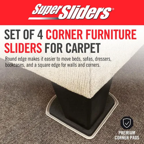 Vista 4 de Almohadilla de fieltro y patín oculto reutilizable para muebles, para pisos rígidos (4 piezas) – Superdeslizadores de 5", 4734195N