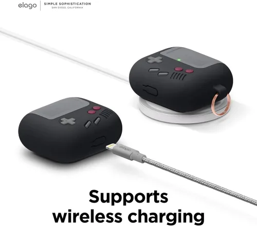 Vista 7 de elago AW5 - Funda compatible con AirPods de 3ª generación (2021), diseño clásico de consola de juegos portátil compatible con Apple AirPods 3, Negro