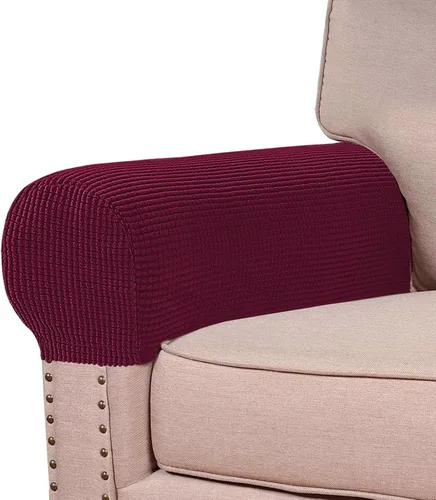 Vista 27 de Turquoize Fundas elásticas para reposabrazos para sillas y sofás, fundas para reposabrazos de sofá de elastano y jacquard, protector de muebles