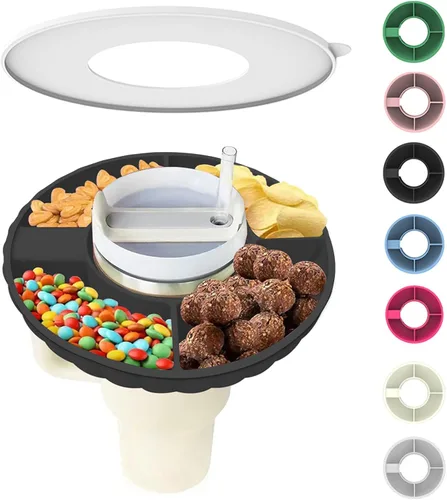 Vista 15 de Tazón de aperitivos para Stanley Cup, bandeja de aperitivos de silicona con tapa compatible con Stanley Cup de 30 oz, anillo de aperitivos