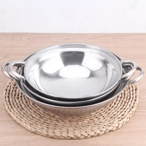 Vista 7 de 1 juego de cubierta estufa de alcohol olla de mariscos olla de acero inoxidable para saltear olla coreana olla de paella olla para freír sartenes